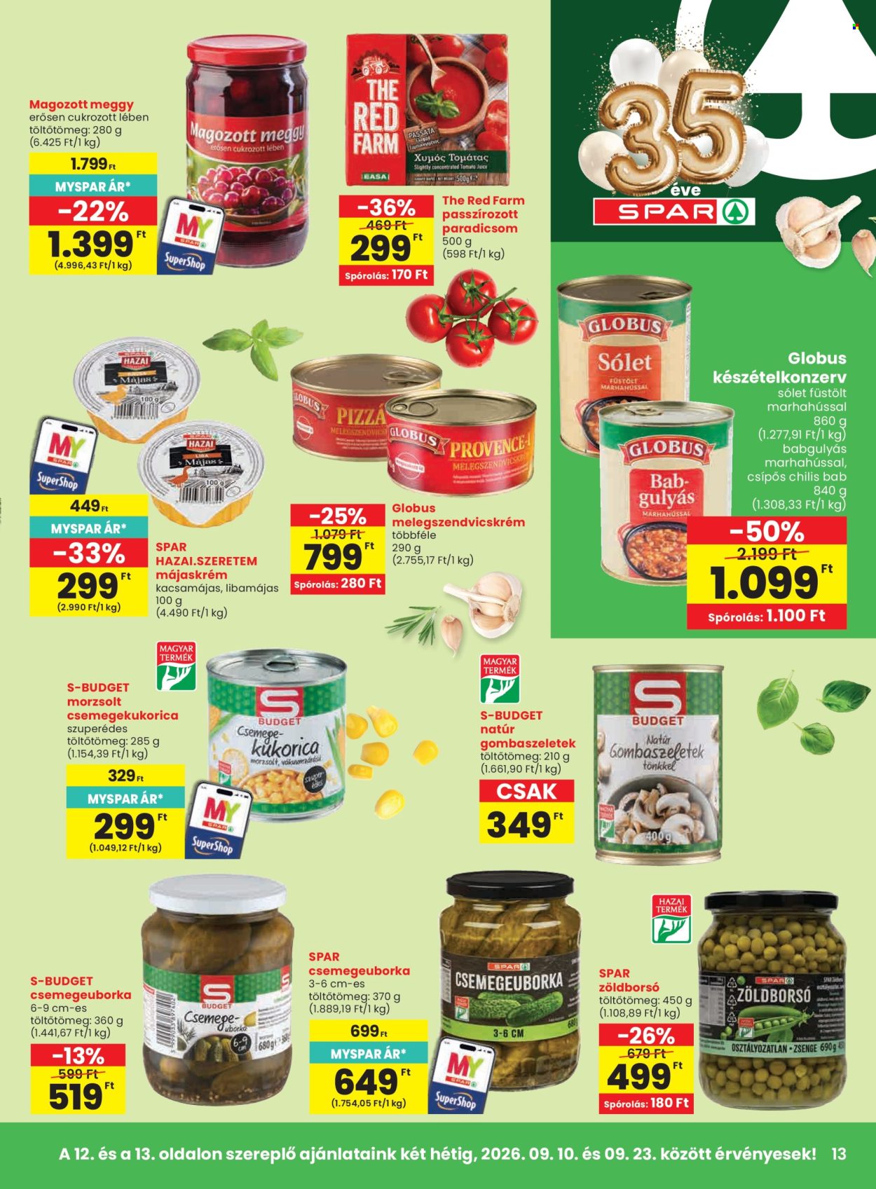 SPAR akciós újságok - 2026.09.10 - 2026.09.16. Oldal 13