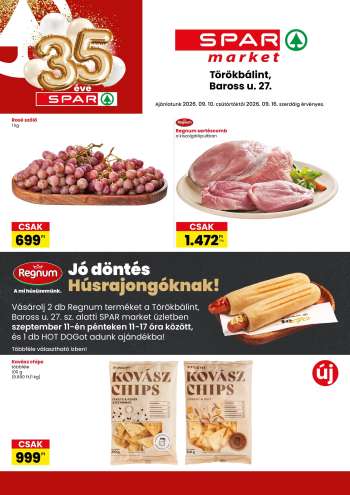 Újság SPAR market - 2026.09.10 - 2026.09.16.