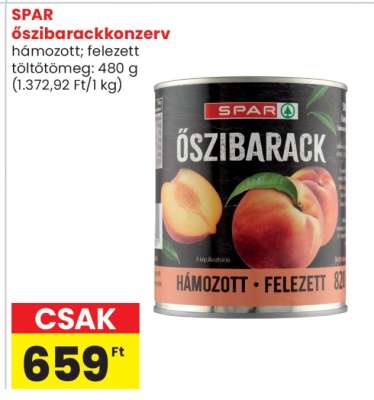 SPAR őszibarackkonzerv