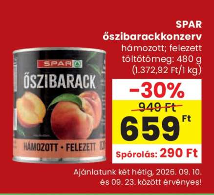 SPAR őszibarackkonzerv