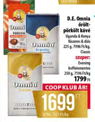D.E. Omnia őrölt-pörkölt kávé