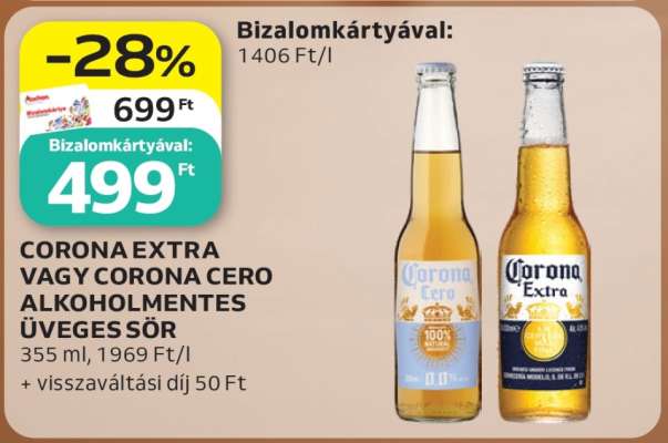 CORONA EXTRA VAGY CORONA CERO ALKOHOLMENTES ÜVEGES SÖR