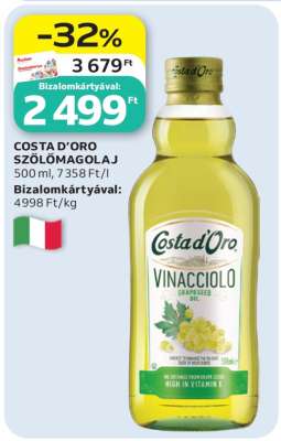 COSTA D’ORO SZŐLŐMAGOLAJ