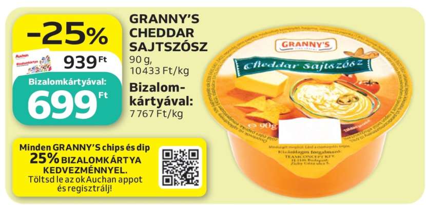 GRANNY’S CHEDDAR SAJTSZÓSZ