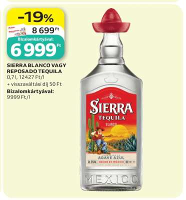 SIERRA BLANCO VAGY REPOSADO TEQUILA