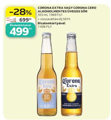 CORONA EXTRA VAGY CORONA CERO ALKOHOLMENTES ÜVEGES SÖR