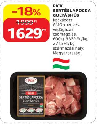 PICK Sertéslapocka Gulyáshús