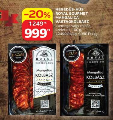 HEGEDŰS-HÚS ROYAL GOURMET MANGALICA VASTAGKOLBÁSZ
