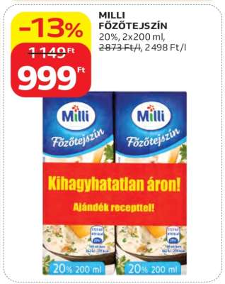 MILLI Főzőtejszín
