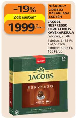 Jacobs Nespresso Kompatibilis Kávékapszula