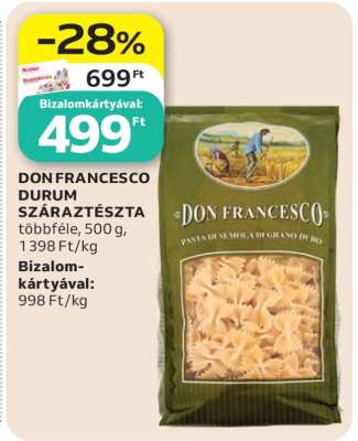 DON FRANCESCO DURUM SZÁRAZTÉSZTA