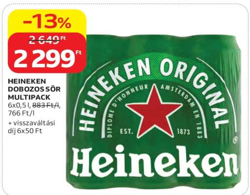 Heineken dobozos sör multipack