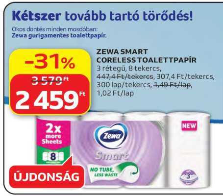 ZEWA SMART CORELESS TOALETTAPAPÍR