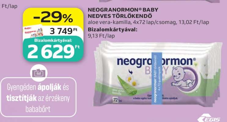 NEOGRANORMON® BABY NEDVES TÖRLŐKENDŐ