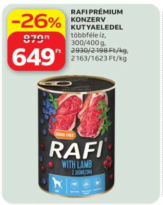 RAFI PRÉMIUM KONZERV KUTYAÉLEDEL