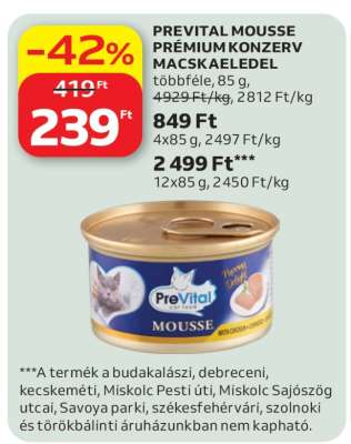 PREVITAL MOUSSE PRÉMIUM KONZERV MACSKAELEDEL