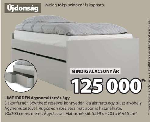 LIMFJORDEN ágyneműtartós ágy