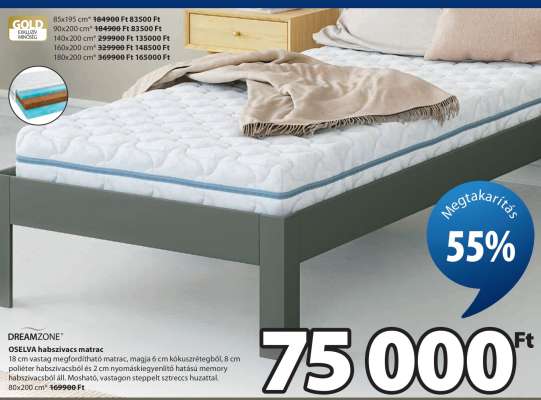 DREAMZONE OSELVA habszivacs matrac