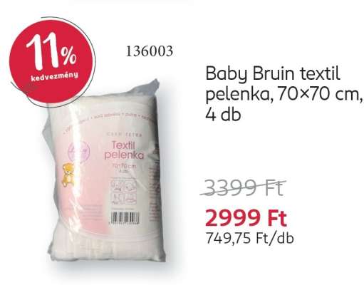 Baby Bruin textil pelenka, 70x70 cm, 4 db