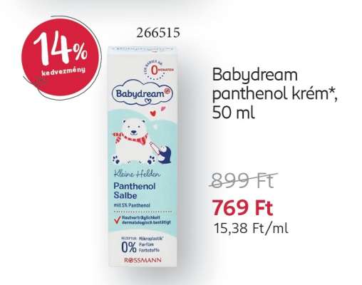 Babydream panthenol krém*, 50 ml