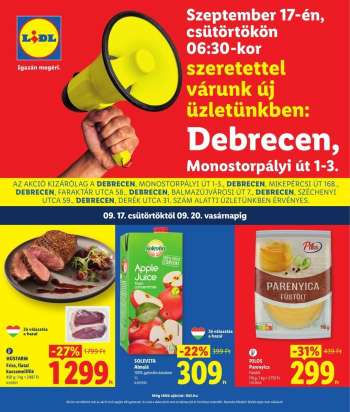 Újság Lidl - 2026.09.17 - 2026.09.20.