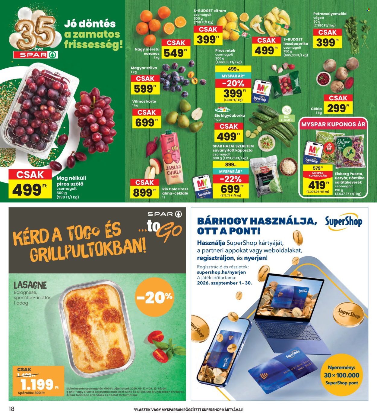 INTERSPAR akciós újságok - 2026.09.17 - 2026.09.23. Oldal 18