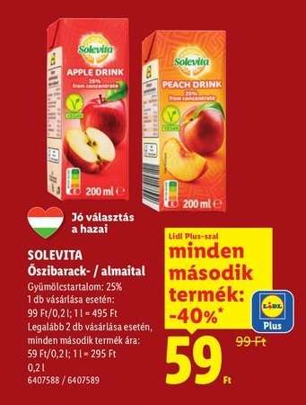 Solevita Őszibarack-/almalé