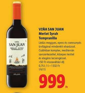 VIÑA SAN JUAN Merlot Syrah Tempranillo*