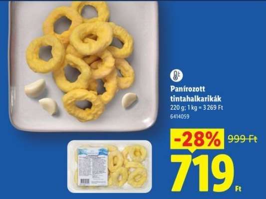 Panírozott tintahalkarikák