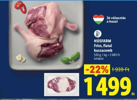 HÚSFARM Friss, fiatal kacsacomb