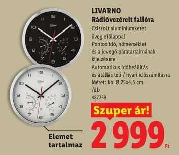 Livarno Rádióvezérelt falióra