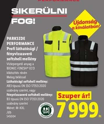 PARKSIDE PERFORMANCE Profi láthatósági / fényvisszaverő softshell mellény