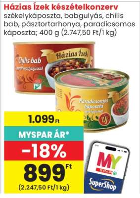Házias Ízek készételkonzerv