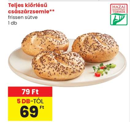 Teljes kiőrlésű császárzsemle