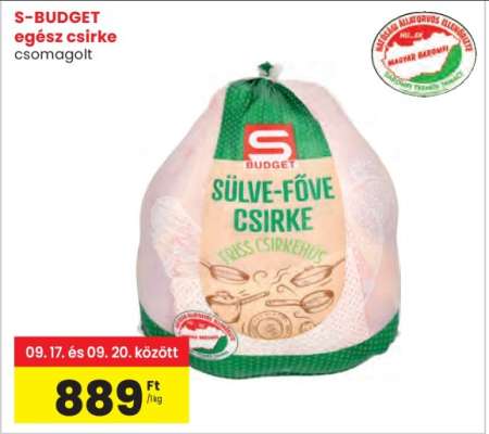 S-BUDGET egész csirke