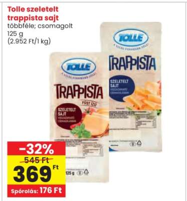 Tolle szeletelt Trappista sajt