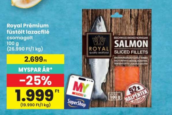 Royal Prémium füstölt lazacfilé csomagolt