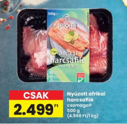 Nyúzott afrikai harcsafilé