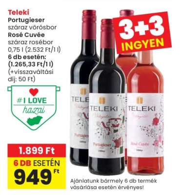 Teleki Portugieser száraz vörösbor Rosé Cuvée száraz rosébor