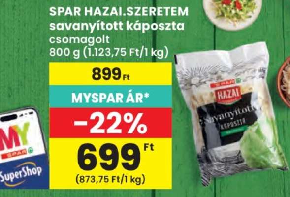 SPAR HAZAI.SZERETEM savanyított káposzta csomagolt
