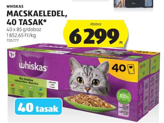 Whiskas Macskaeledel, 40 tasak