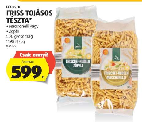 LE GUSTO FRISS TOJÁSOS TÉSZTA