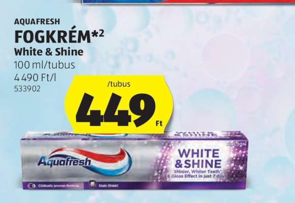 Aquafresh Fogkrém White & Shine