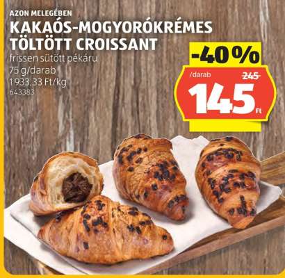 KAKAÓS-MOGYORÓKRÉMES TÖLTÖTT CROISSANT