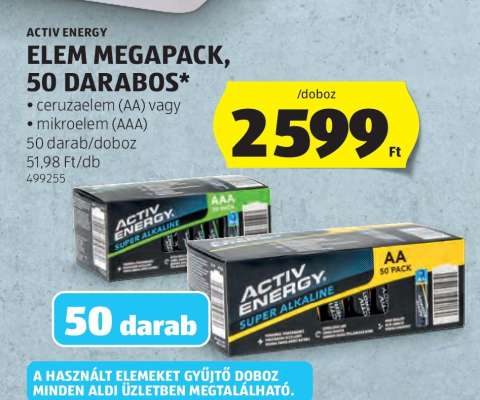ACTIV ENERGY ELEM MEGAPACK, 50 DARABOS