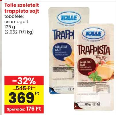 Tolle szeletelt Trappista sajt