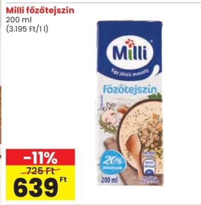 MILLI Főzőtejszín