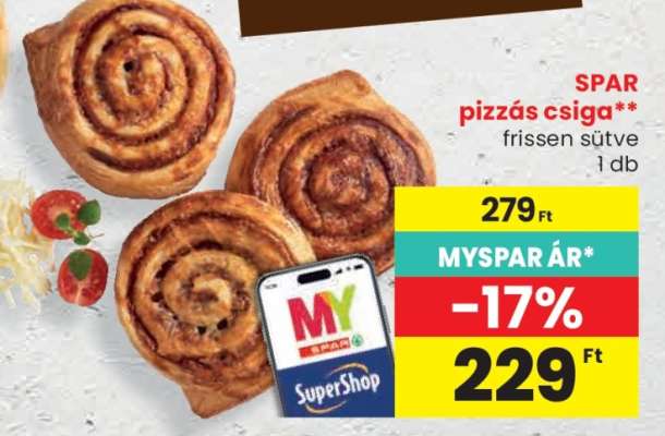 SPAR pizzás csiga