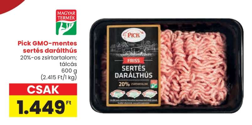 Pick GMO-mentes sertés darálthús