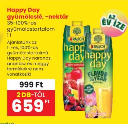 Happy Day gyümölcslé, -nektár